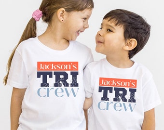 PERSONALIZED Triathlon Support Crew Shirt, Family Matching Cheer Squad Top, Group Spectator Matching T-Shirts, Friends and Family Race Day
