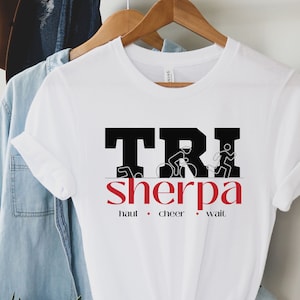 TRIsherpa Shirt, Triathlon Support Crew T-Shirt, Funny Triathlon top, Group Tri Cheer Shirts, Half Iron Distance TRI shirt, Iron Distance