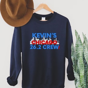 CUSTOM NAME CHICAGO Running Support Crew Sweatshirt, Family Matching Crewneck Sweatshirt, Outfit to wear Race Day to support Chicago Runner