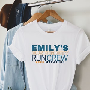 Custom Name and Race Running Crew T-shirt, Family Matching shirts, Group Spectator Matching Shirts, Marathon Crew, Gift for Runner, Run Crew