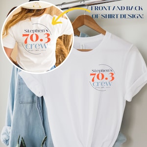 Custom Name Triathlon Support Crew Shirt, Front and Back side Shirt, Family Matching Cheer Squad Top, Group Spectator Matching T-Shirts,