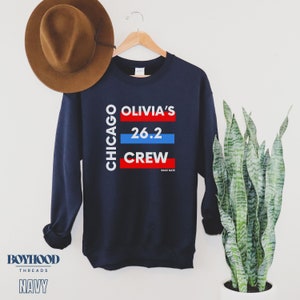 CUSTOM NAME CHICAGO Running Support Crew Sweatshirt, Family Matching Crewneck Sweatshirt, Outfit to wear Race Day to support Chicago Runner