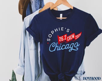 Camiseta personalizada para la carrera de Chicago / Camiseta con nombre y fecha de carrera personalizados / Camiseta de running de 26.2 millas / Regalo para el día de la carrera en la Ciudad de los Vientos