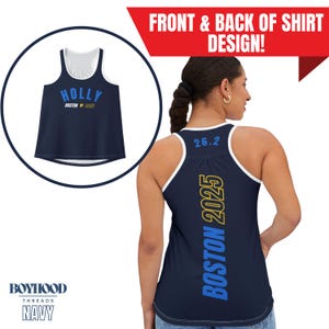 Custom Boston Women&#39;s Performance Running Singlet Moisture Wicking Run Tank Top for Runner Gift for Marathon Runner Boston Race Day Outfit