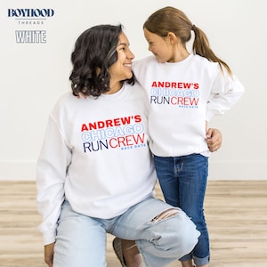 PERSONALIZED NAME Chicago Running Support Crew Sweatshirt, Family Matching Crewneck Sweatshirt, Group Spectator Marathon Top, Chicago Runner
