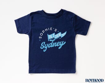 Camiseta personalizada del equipo de apoyo de la Sydney 26.2, camiseta con nombre y fecha de carrera personalizados, ropa para el fin de semana de la carrera de Sydney, regalo para aficionados al running