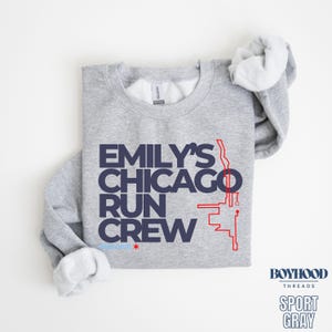 Personalized Chicago 26.2 Running Support Crew Sweatshirt, Family Matching Team Crewneck Sweatshirt, Custom Group Cheer Squad Sweatshirt