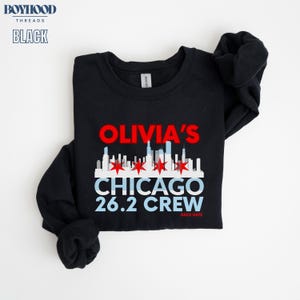 CUSTOM NAME CHICAGO Running Support Crew Sweatshirt, Family Matching Crewneck Sweatshirt, Group Spectator Cheer top, 26.2 Team Sweatshirt