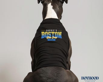 Bandana para perros del equipo de Boston Run / Nombre y año personalizados / Equipo de apoyo para maratón a juego / Traje para cachorros del equipo de apoyo