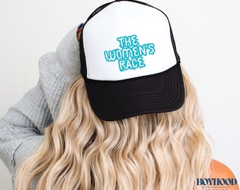 Gorra estilo camionero para mujeres / Colaboración con Jackie Hering / Gorra del podcast Women's Race / Gorra de camionero de espuma para triatletas