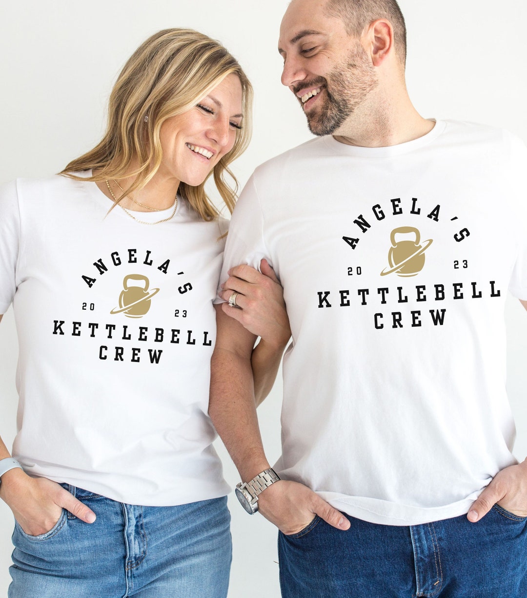 Custom Kettlebell Crew Tshirt, Family Matching Shirts, Group Matching
