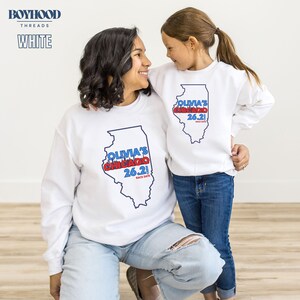 CUSTOM NAME CHICAGO Running Support Crew Sweatshirt, Family Matching Crewneck Sweatshirt, Group Spectator Cheer top, 26.2 Team Sweatshirt