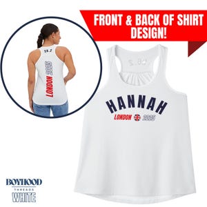 Custom London Women&#39;s Performance Running Singlet Moisture Wicking Run Tank Top for Runner Gift for Marathon Runner London Race Day Outfit
