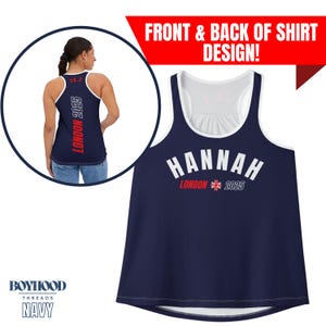 Custom London Women&#39;s Performance Running Singlet Moisture Wicking Run Tank Top for Runner Gift for Marathon Runner London Race Day Outfit