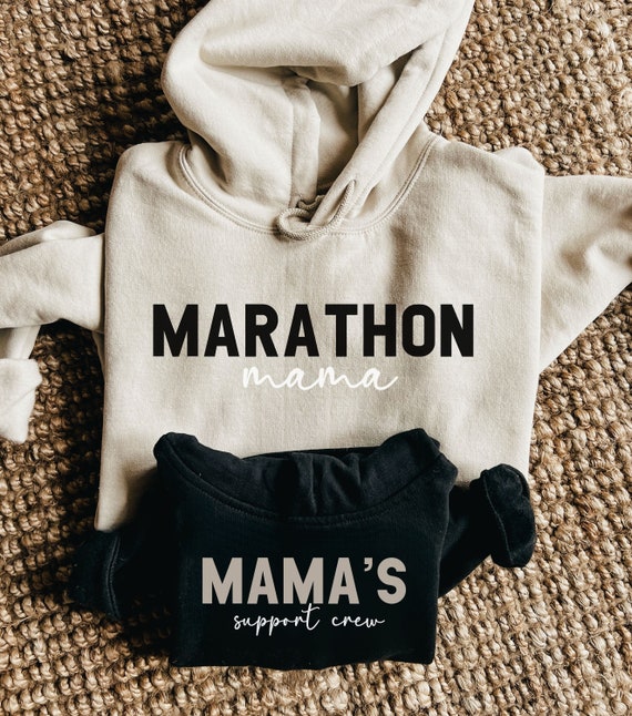 Marathon Mama Sweatshirt, Long Distance Runner Shirt, Race Sweatshirt, Family Matching Hoodie, Mama’s Support Crew, Mother Runner Sweatshirt
