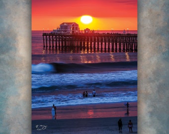 Oceanside Pier Sunset by TisVlad Photography in San Diego California - Buy 2, Get 1 Free Wall Art Lithograph Print Poster Photo Mat Board