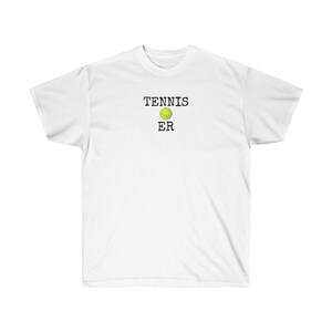 Tennis Ball (icon) ER- Unisex Ultra Cotton Tee,Tennis Gifts Women,Tennis Gift Men, Tennis Coach Gifts, Tennis Player Gift, Tennis Tee Shirt