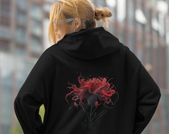 Spider Lily Hoodie, Flowers that bloom in adversity Hooded Sweatshirt, Japanese Streetwear Fashion hoodie, Anime Lovers, oversized, Flower