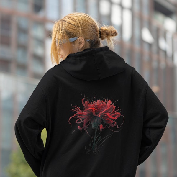 Spider Lily Hoodie, Flowers that bloom in adversity Hooded Sweatshirt, Japanese Streetwear Fashion hoodie, Anime Lovers, oversized, Flower