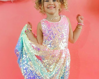 Sequin party dress, birthday girls dress, special occasion dress, mermaid dress, sparkly dress, swiftie dress, eras tour, girls bday dress