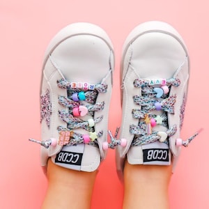 Custom name sneakers, custom laces, glitter sneakers, children's sneakers