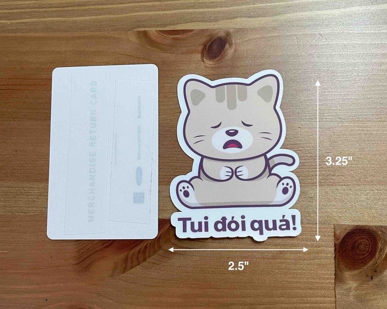 Tui đói Quá Stickerim so Hungryvietnamese Joke Giftfunny Cat ...