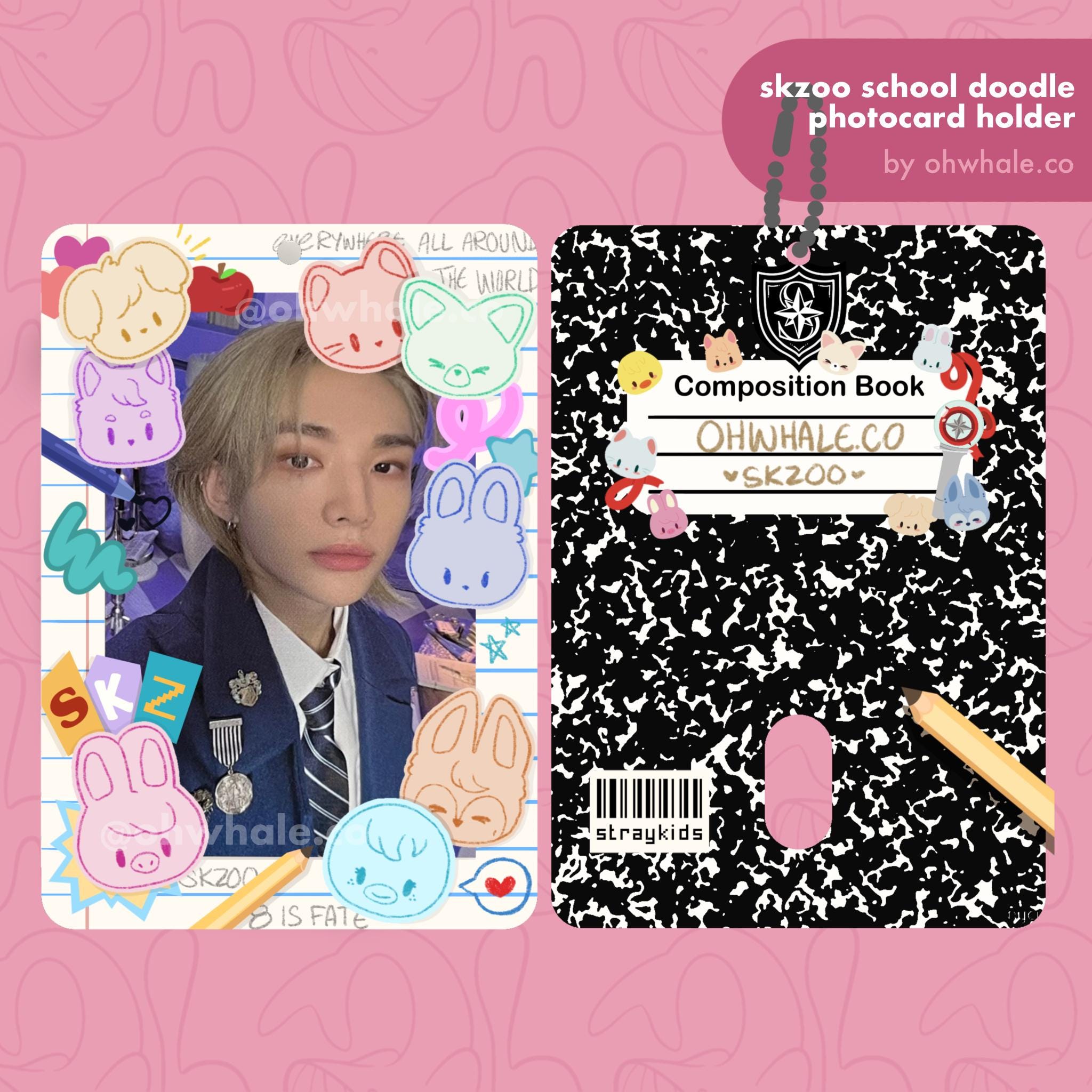 SKZOO DOODLE Composition Book Stray Kids Photocard Acrylic PC