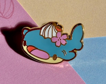 Sakura Whale Enamel PIn