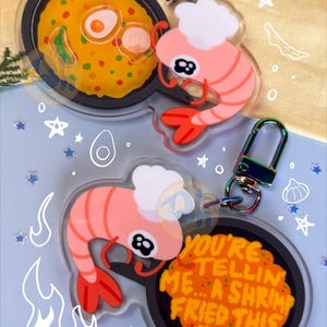 Shrimp Fried Rice Acrylic Shaker Keychain