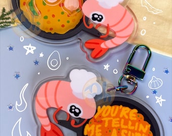 Shrimp Fried Rice Acrylic Shaker Keychain