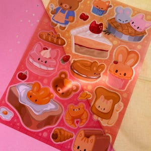 Bakery Bread Friends A5 Clear Sticker Sheet