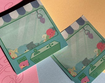Claw Machine Sea Creature Notepad Sticky Notes