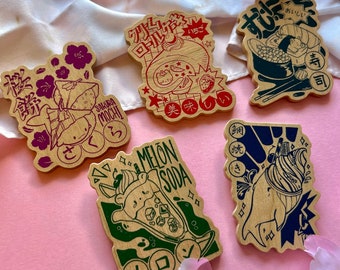 Japanese Food Wooden Pins