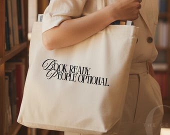 Book Lover Canvas Tote Bag: Funny Reading Library Bag