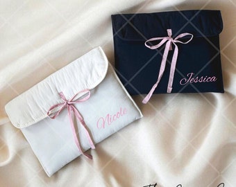 Pink Bow Laptop Sleeve Quilted Laptop Bag Macbook Case Aesthetic Macbook Sleeve Personalized Gifts Macbook Air 13 Case Graduation Gift