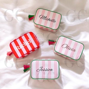 Custom Cosmetic Bag Bridesmaid Gift Personalized Makeup Bag Gift For Women Travel Toiletry Bag Bachelorette Favors Wedding Gift Makeup Pouch