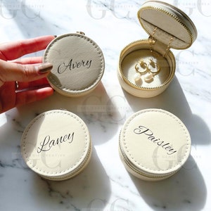 Mini porta anelli, portagioie da viaggio, porta anelli in pelle, regalo personalizzato, portagioie da viaggio, portachiavi, porta anelli, regalo damigella d'onore, regalo di nozze