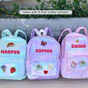 Personalized Kids Backpack with Patches Custom Toddler School Bag for Girls Custom Backpack for Teens School Gift for Kids Back to school