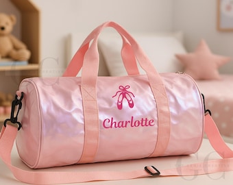 Personalized Dance Bag for Girls Duffle Bag Custom Name Kids Ballet Bag Toddler Gymnastics Bag for Girl Birthday Gift for Toddler Travel Bag