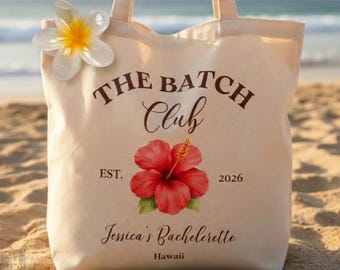Custom Bachelorette Bag Coastal Beach Bach Personalized Tote Bag Bridesmaid Gift Destination Wedding