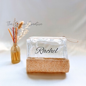 Custom Cosmetic Bag Clear Pouch Personalized Makeup Bag Bridesmaid Gift Toiletry Bag Travel Bag personalized Bachelorette Gift Bridal Party