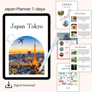 Japan Travel Planner Travel Itinerary Template Editable Japan Travel Guide Customize in Canva Printable Travel Guide Download