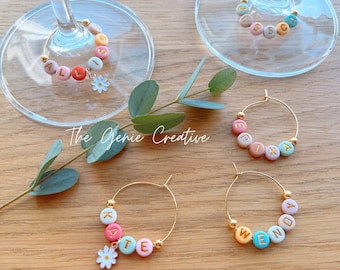 Glass Name Tags Personalized Wine Charms Bridal Shower Drink Tags Party Favors Custom Name Wine Glass Charms Champagne Charms Wedding Favors