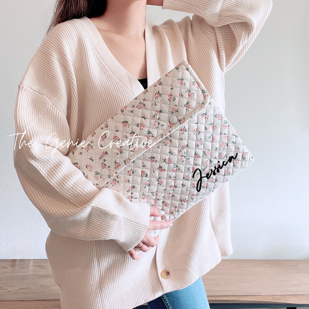 Personalized Quilted Laptop Sleeve Quilted Floral Laptop Case Flower