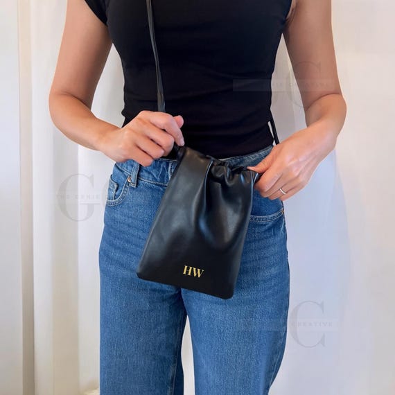 Leather Purse Minimalist Handbag Small Leather Pouch Women Clutch Bag Personalized Crossbody Phone Bag Travel Gift For Her