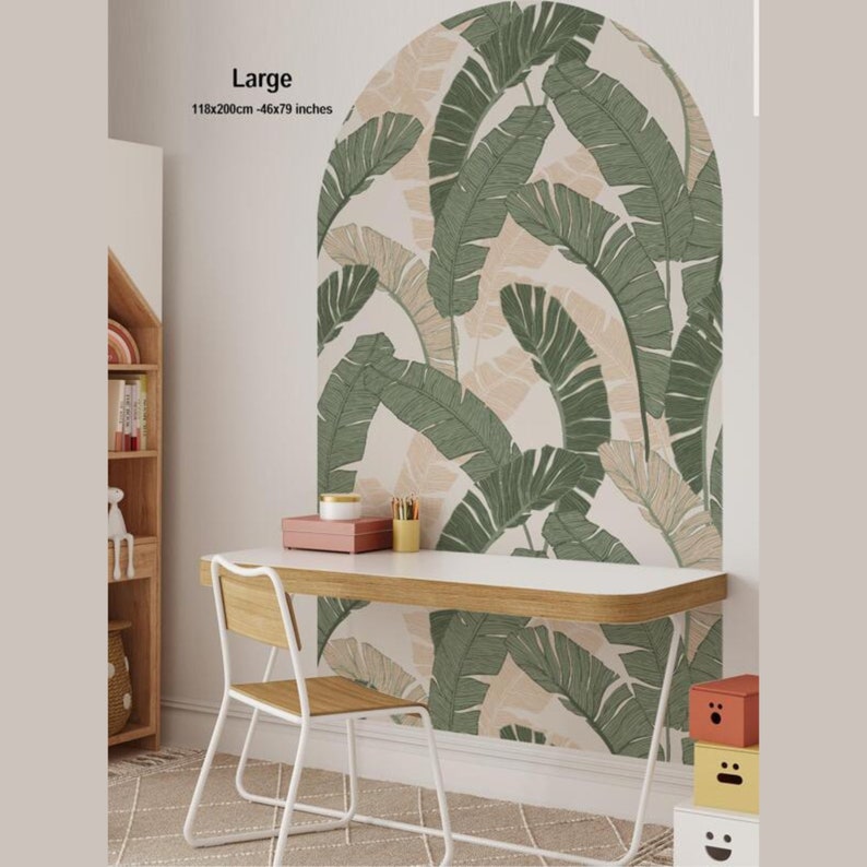 Boho Wall Decal Boho Arch Wall Decals Tropical Leaf Wall Etsy