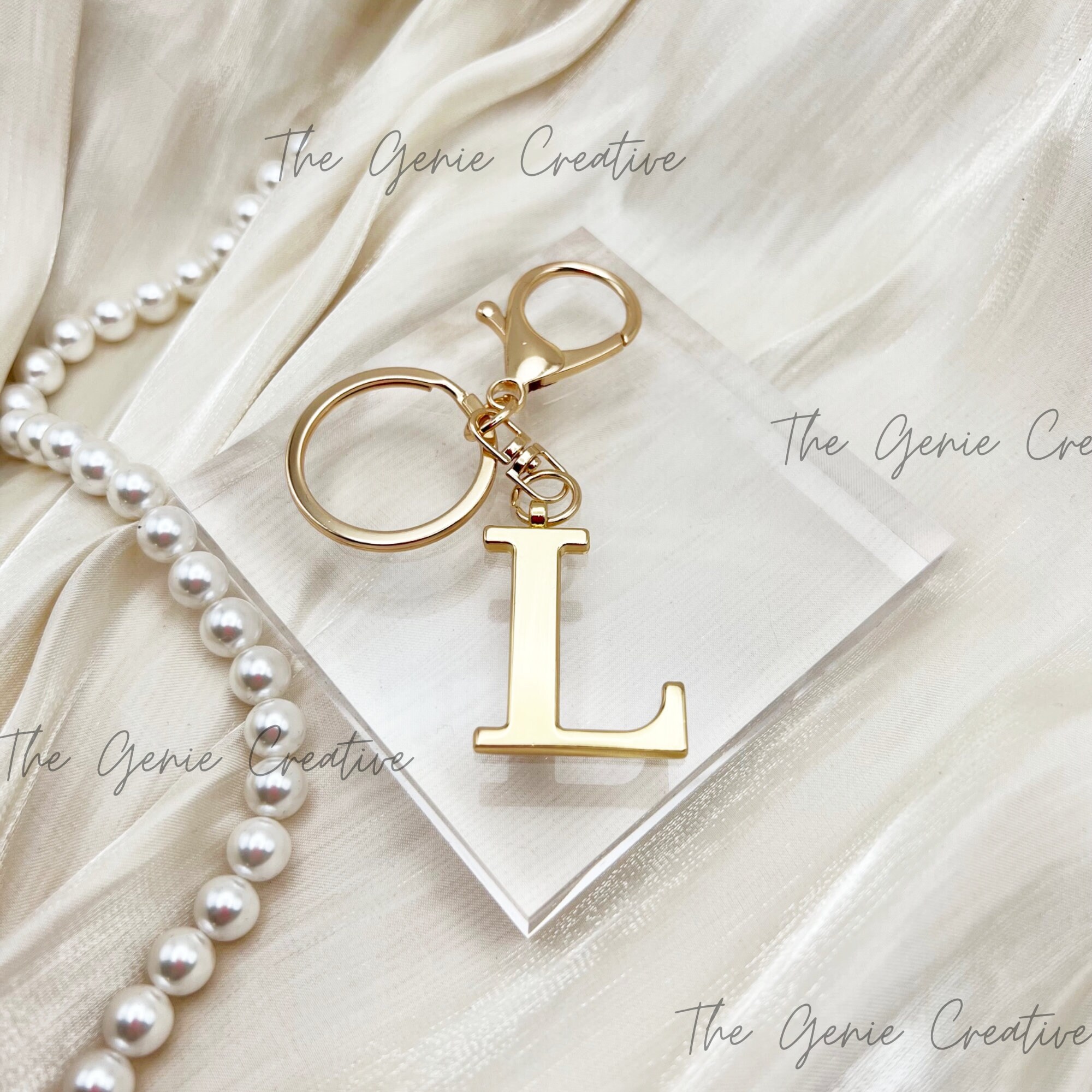 Custom Initial Keychain Gold Letter Keychain With Birthstone Keyring ...
