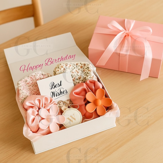 Personalized Birthday Gift Box for Women Travel Makeup Bag Custom