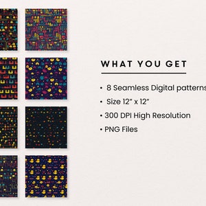 Pacman Digital Paper Seamless Pattern Pack - Digital Paper, Pacman ...