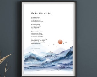 The Sun Rises and Sets - Inspirational Gift, Encouragement Gift, Motivational Poster, Printable Wall Art